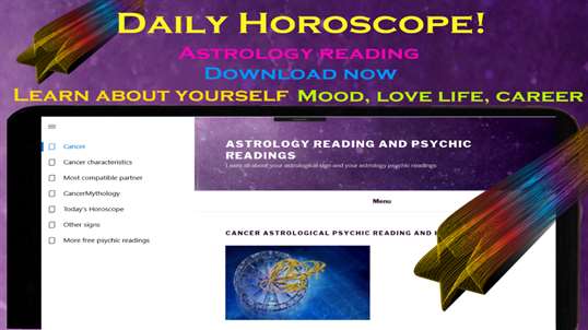 Cancer daily horoscope - Astrology psychic reading screenshot 1