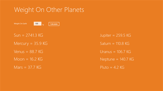 Weight On Other Planets screenshot 1