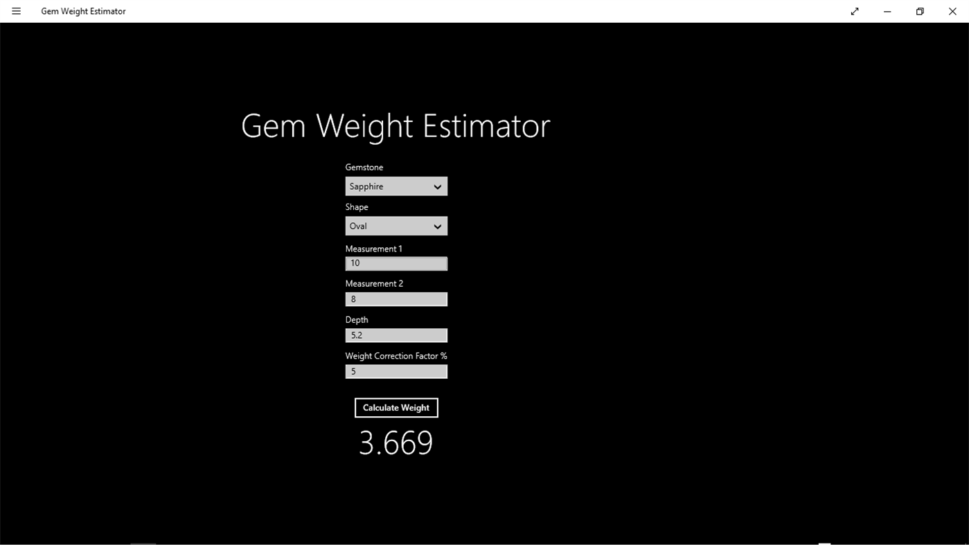 #2. Gem Weight Estimator (Windows) 由: Azentu