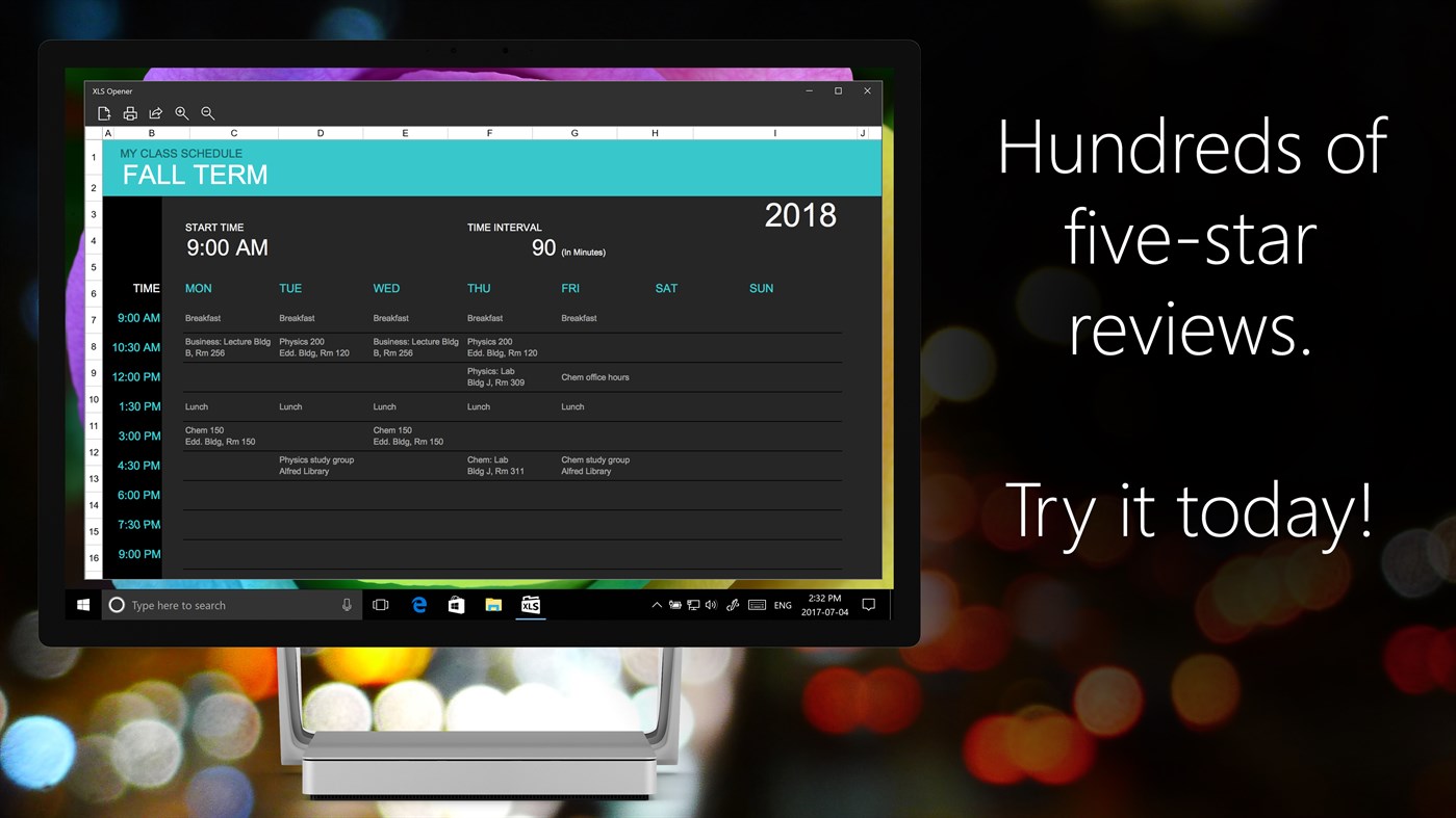 #4. XLS Opener (Windows) By: Ballard App Craftery