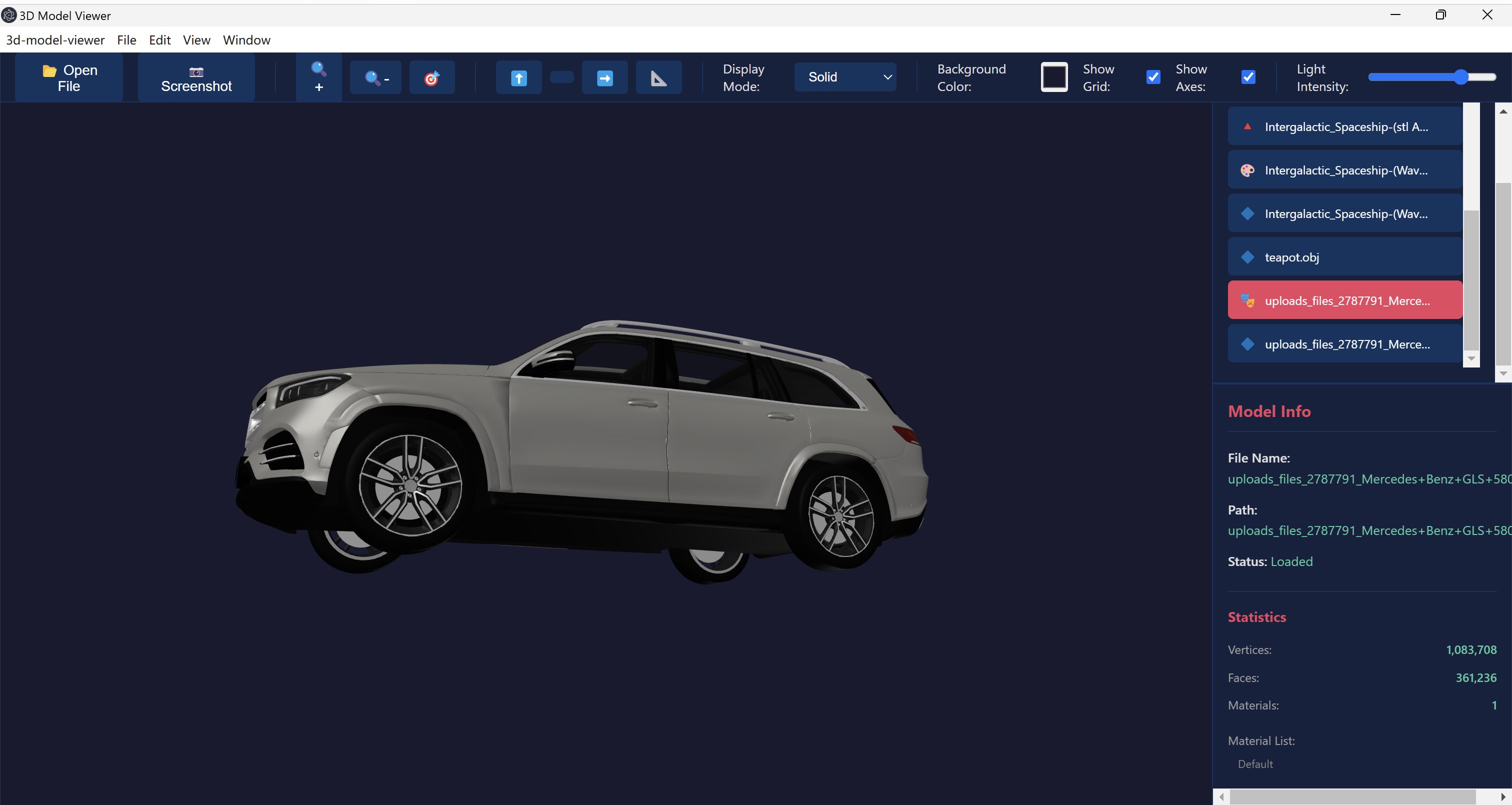 3d model viewer. screenshot