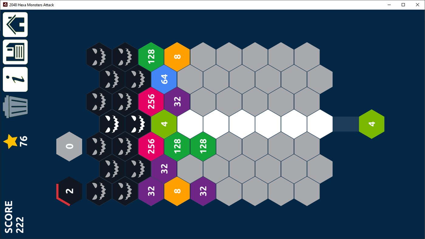 #7. 2048 Hexa Monsters Attack: Shoot n Merge Numbers (Windows) بواسطة: Amr Hassan