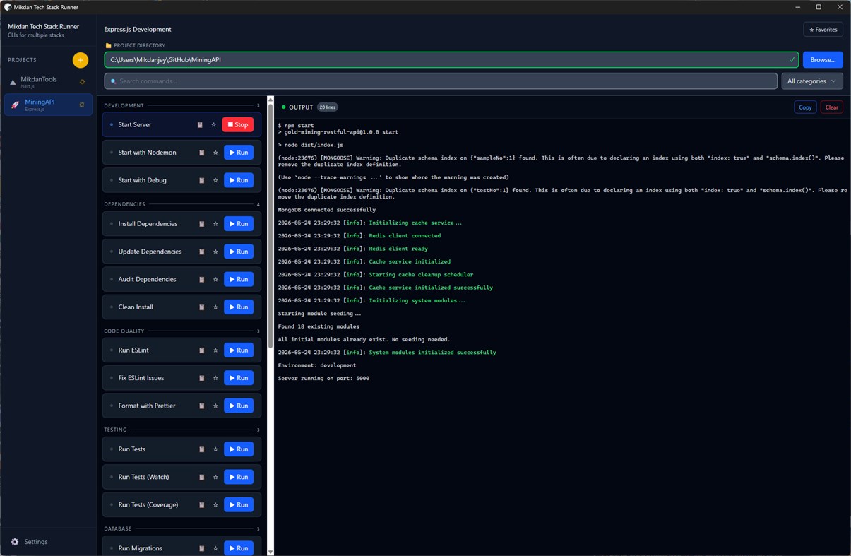 #2. Mikdan Tech Stack Runner (Windows) 게시자: MikdanTools