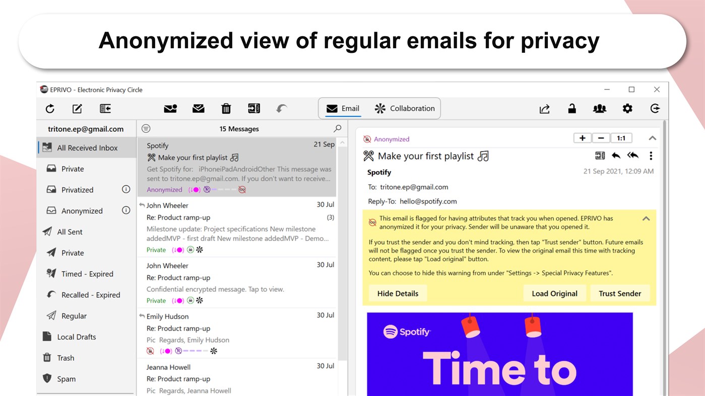 #10. EPRIVO Collaboration and Private Email (Windows) Bởi: BlueRISC Inc.