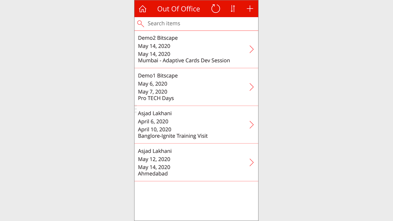 Snapshot 2 of Mobile App Out of Office: 2-Wk Implementation