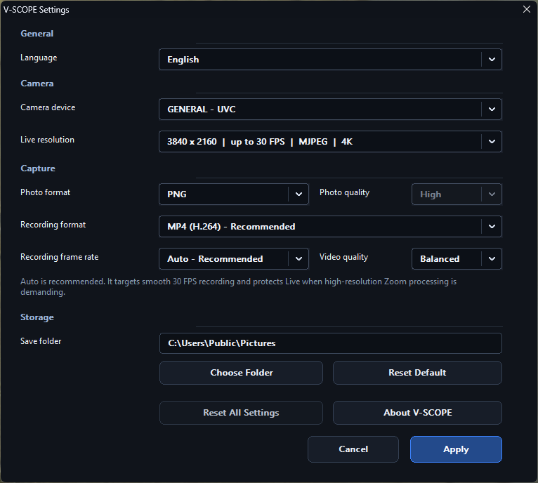 V-SCOPE screenshot