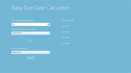 Baby Due Date Calculator screenshot 2