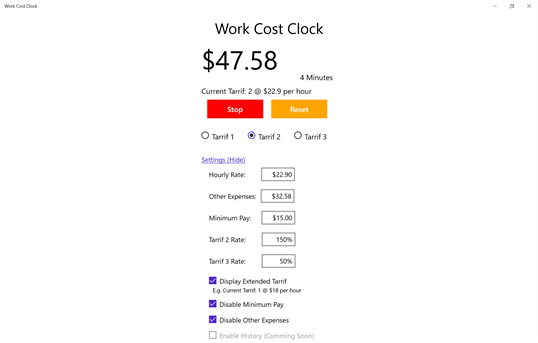 Work Cost Clock screenshot 3