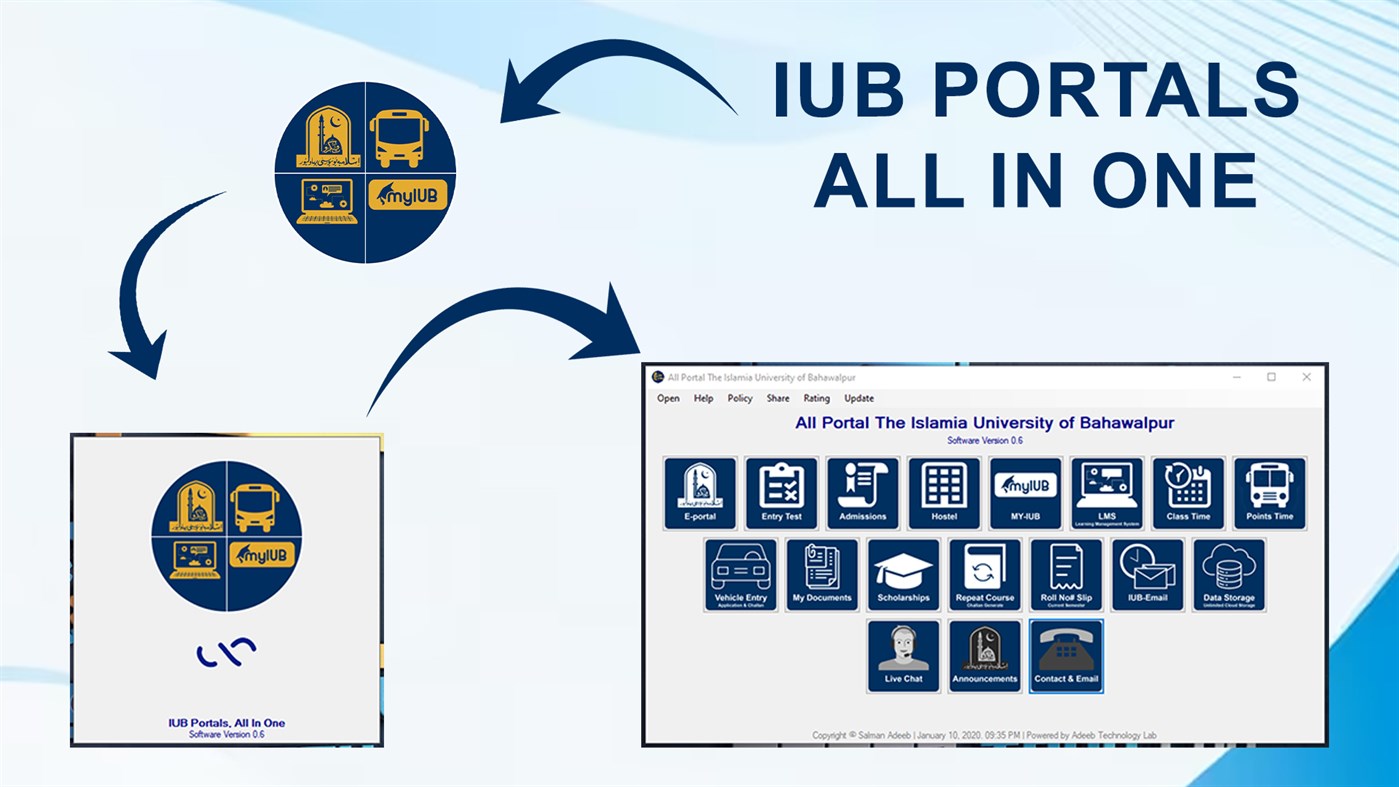 #1. IUB Portals (Windows) Με: Adeeb Technology Lab