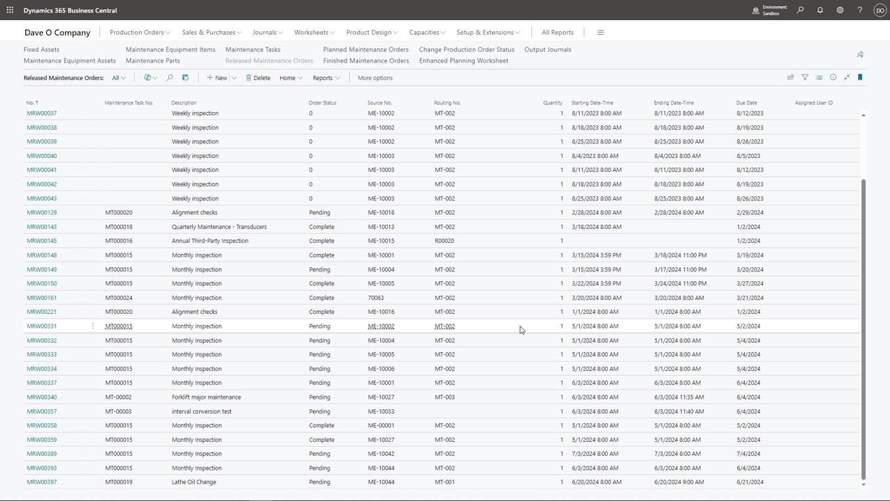 Snapshot 4 of Maintenance Manager