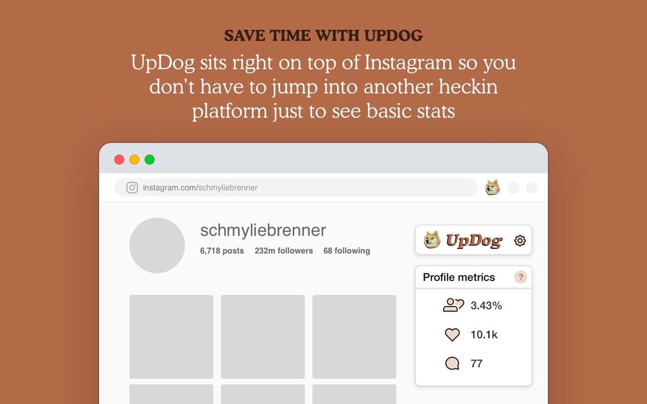 UpDog TikTok & Instagram Engagement Analytics