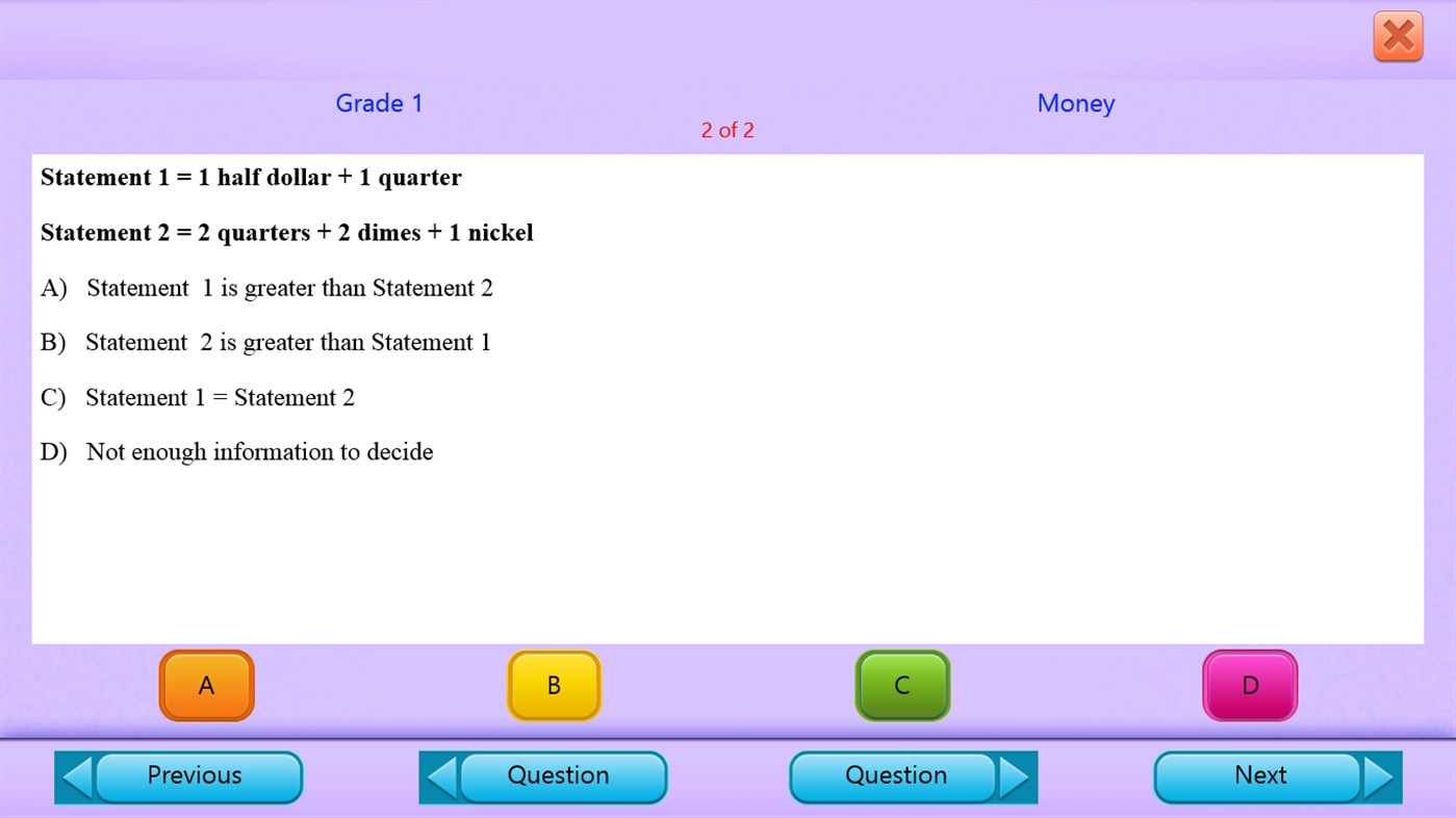 #9. QVprep Lite Learn Math Grade 1 (Windows) By: PJP Consulting LLC