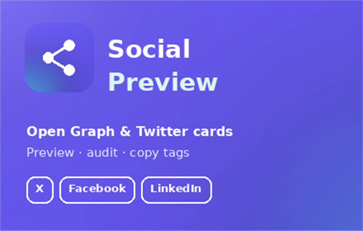 Open Graph & Social Preview — Meta Tag Checker