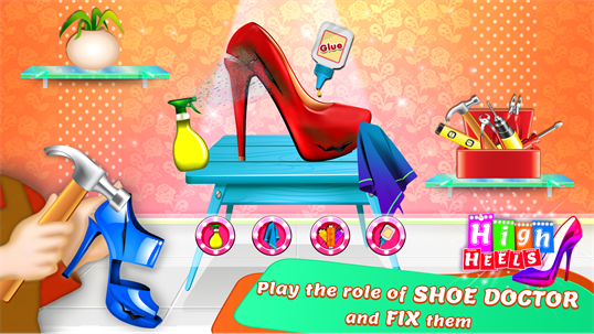 High Heels Shoe Designer Shop - Making and Repairing Game for Girls screenshot 4