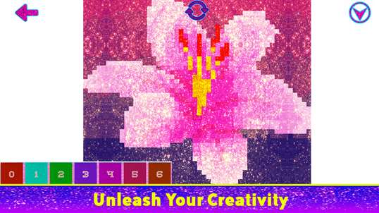 Flowers Glitter Color By Number: Pixel Art, Sandbox Coloring screenshot 2