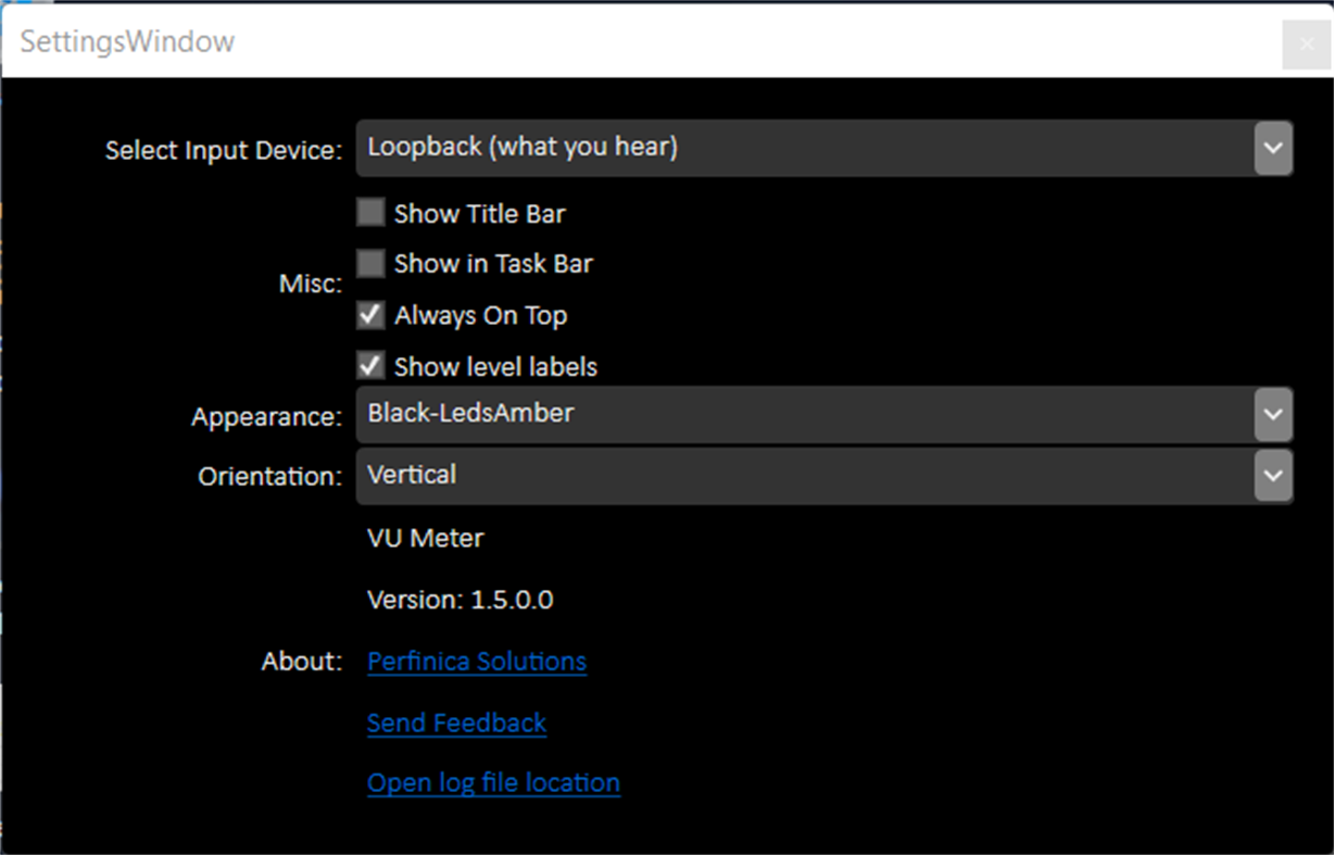 #5. VU Meter (Windows) Ved: Perfinica Solutions
