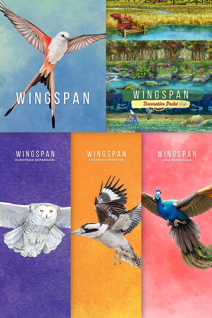 Wingspan + European + Oceania + Asia + Decorative Packs