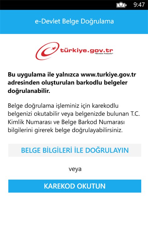 e-Devlet Barkodlu Belge Doğrulama Screenshots 2
