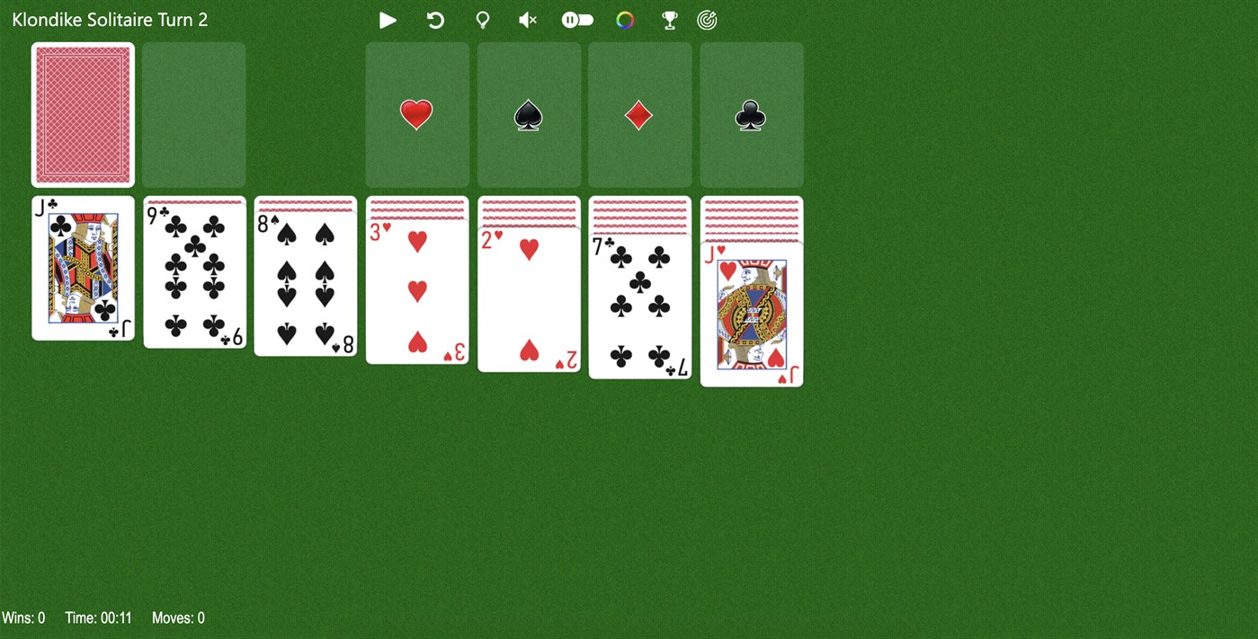 #1. Klondike Solitaire Turn 2 (Windows) 由: Solitairen