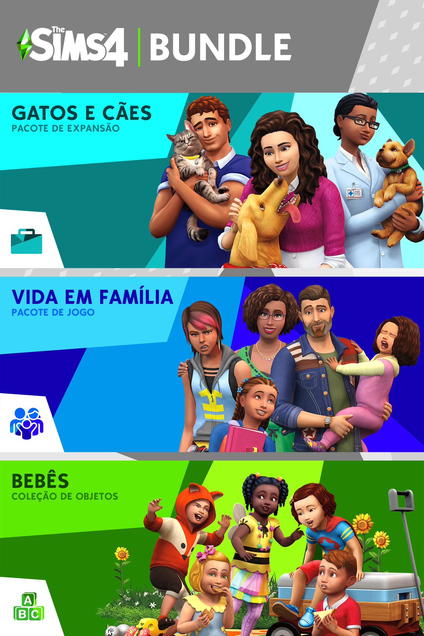 The Sims™ 4 Bundle - Gatos e Cães, Vida em Família, Bebês Coleção de Objetos