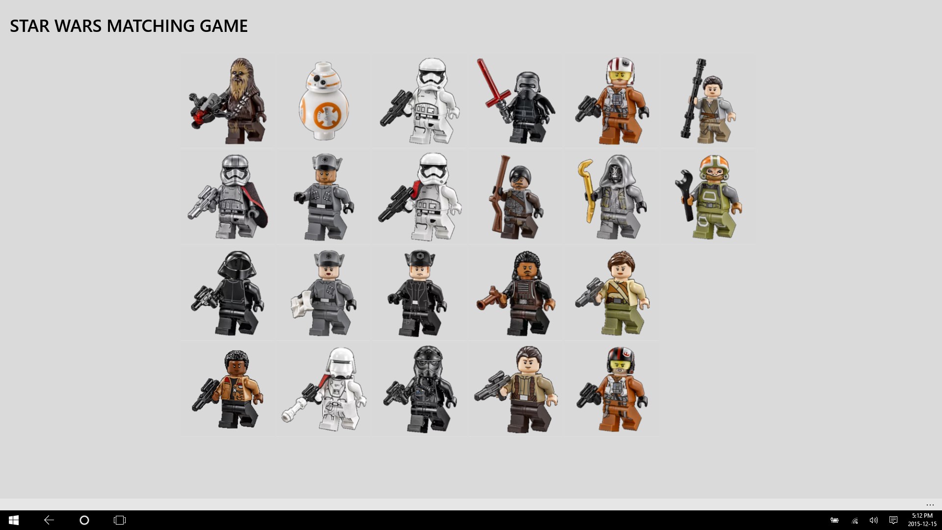 Captura de Pantalla 5 Star Wars Matching Game windows