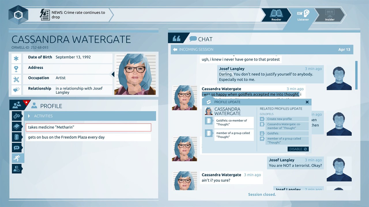 Orwell: Keeping an Eye On You screenshot 1