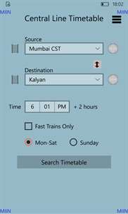 Mumbai Local Train Timetable screenshot 1