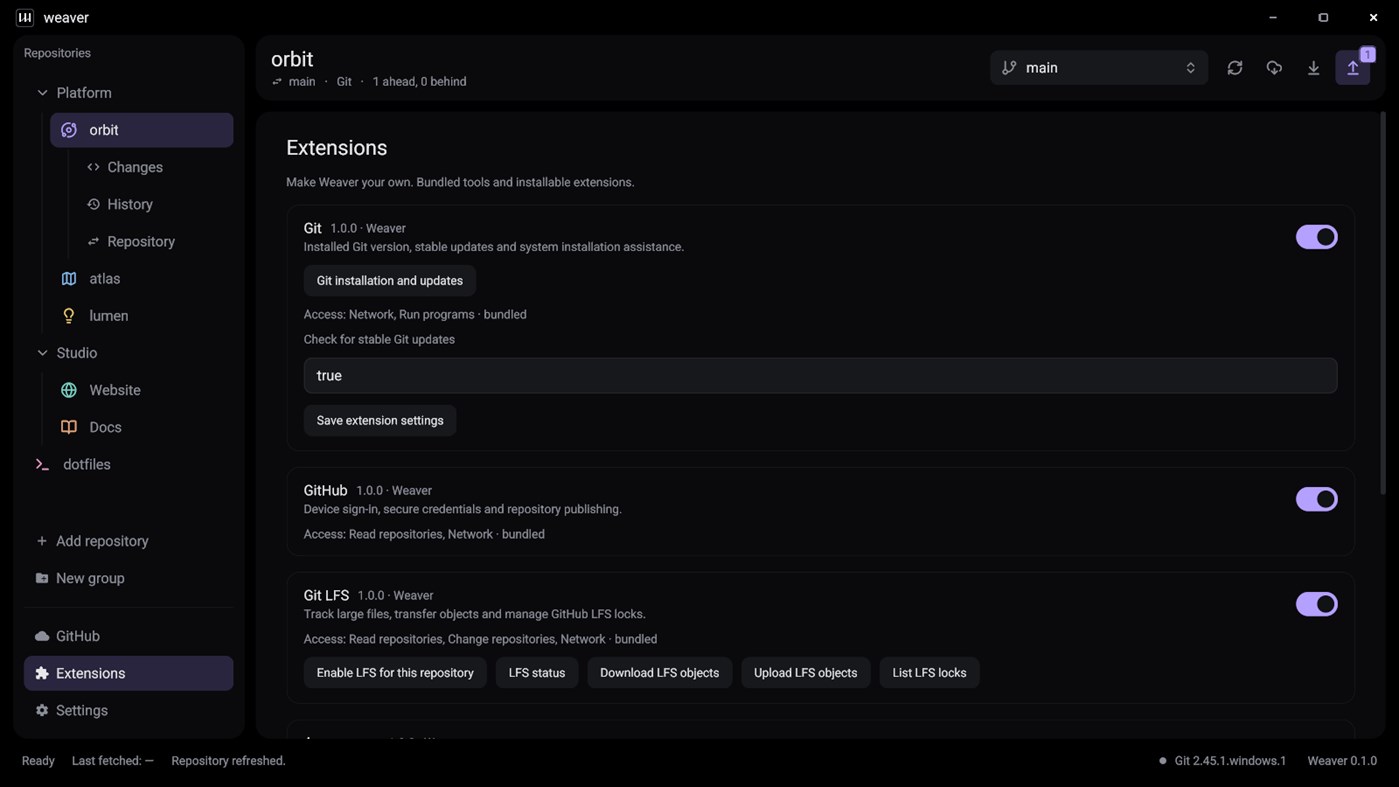 #5. Weaver - Git Desktop Client (Windows) Oleh: Keone