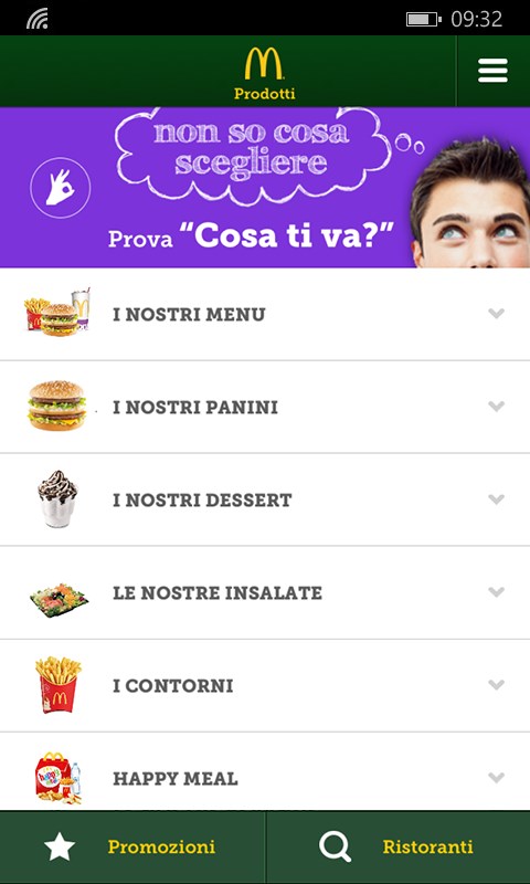 McDonald’s Italia for Windows 10 Mobile