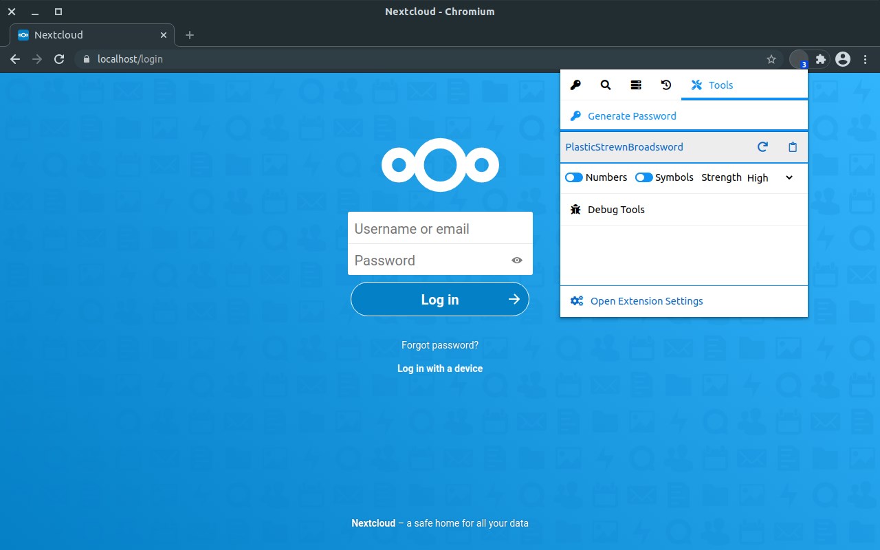 Passwords for Nextcloud Browser Extension