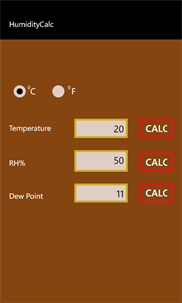 HumidityCalc screenshot 1