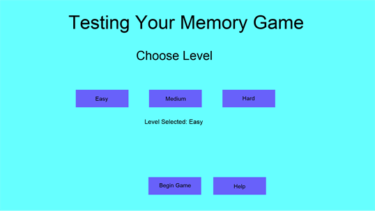 Testing Your Memory Game screenshot 1