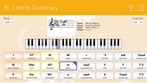 Piano Companion: chords, scales, circle of fifths, progression Screenshots 1