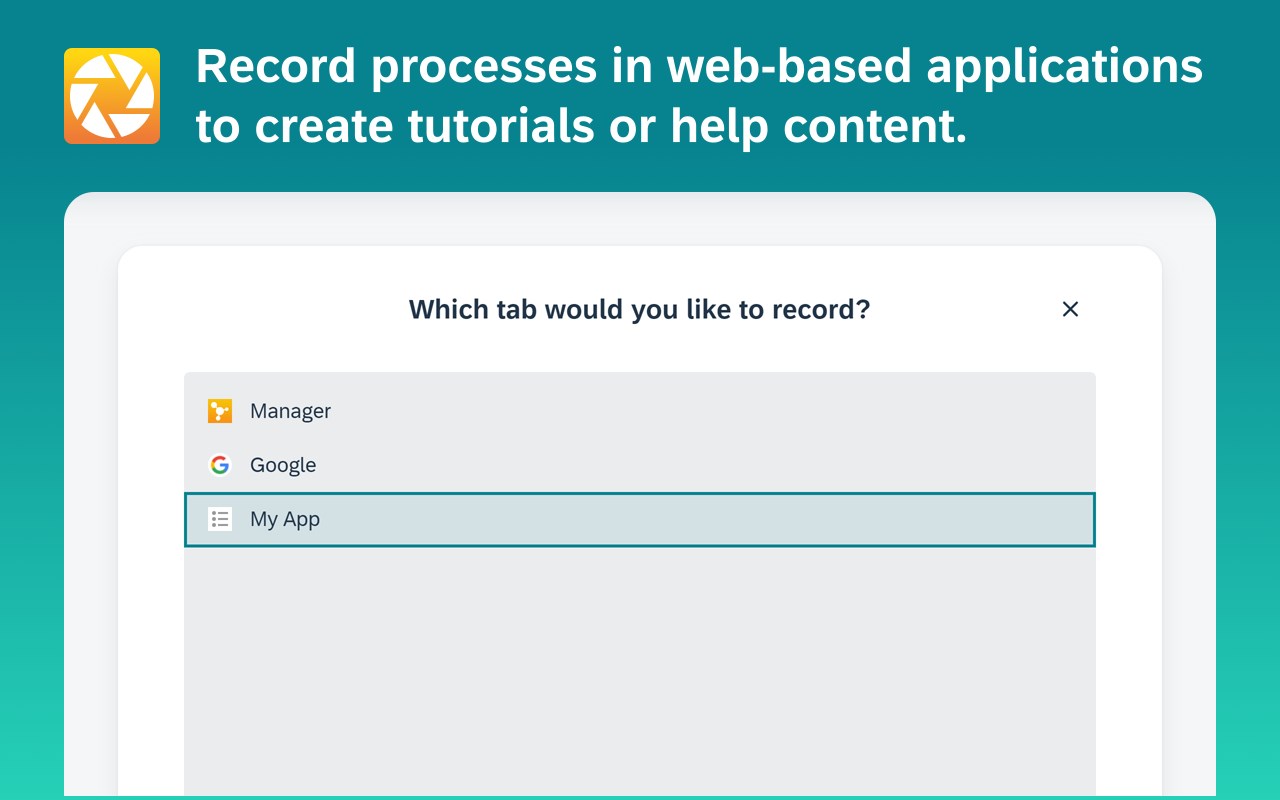 SAP Enable Now, browser application recorder
