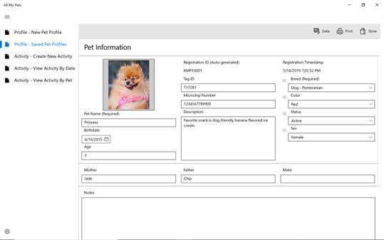 All My Pets - Pet Profile and Activity Management Tool screenshot 1