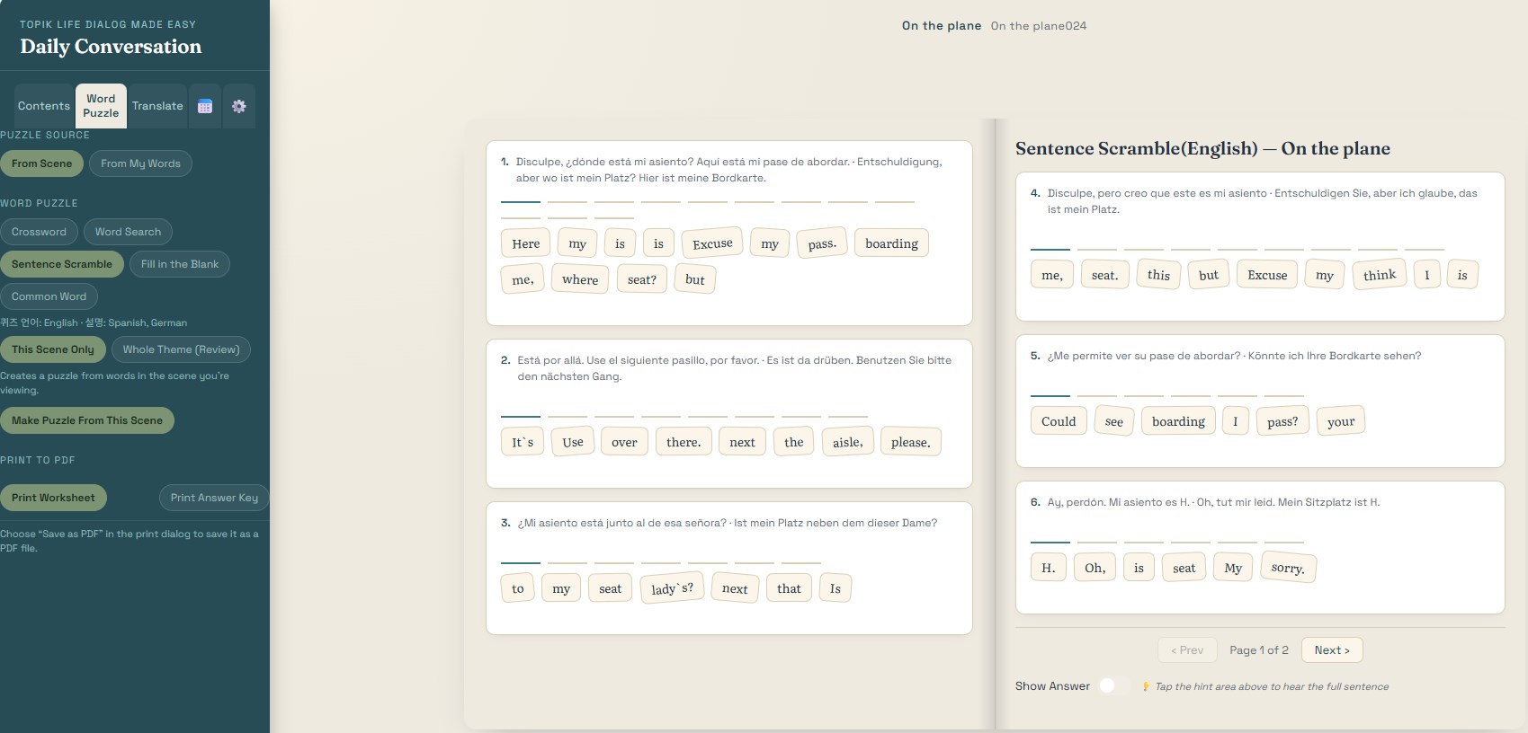 TOPIK Life Dialog Made Easy - Lingo Power screenshot