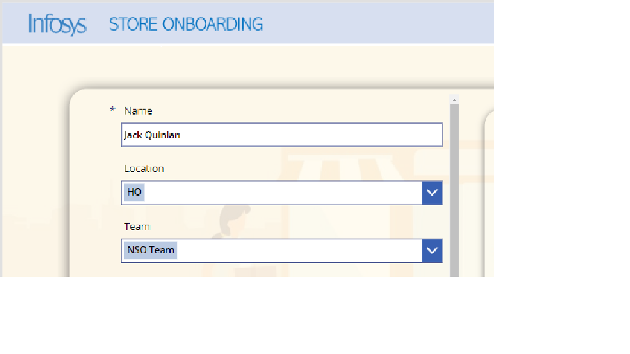 Snapshot 1 of InfosysStoreOnboardingApp