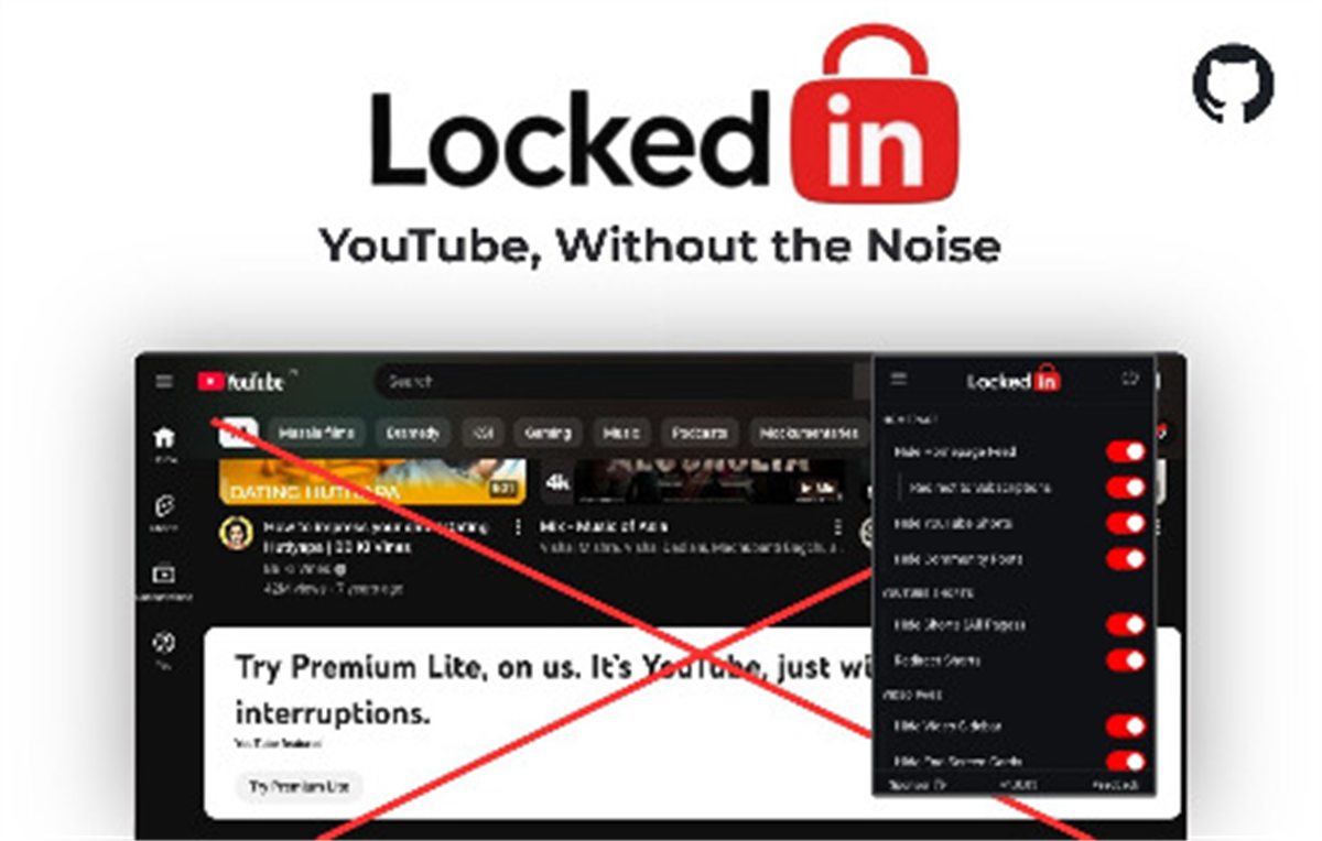 LockedIn - Remove YouTube Shorts & Distractions