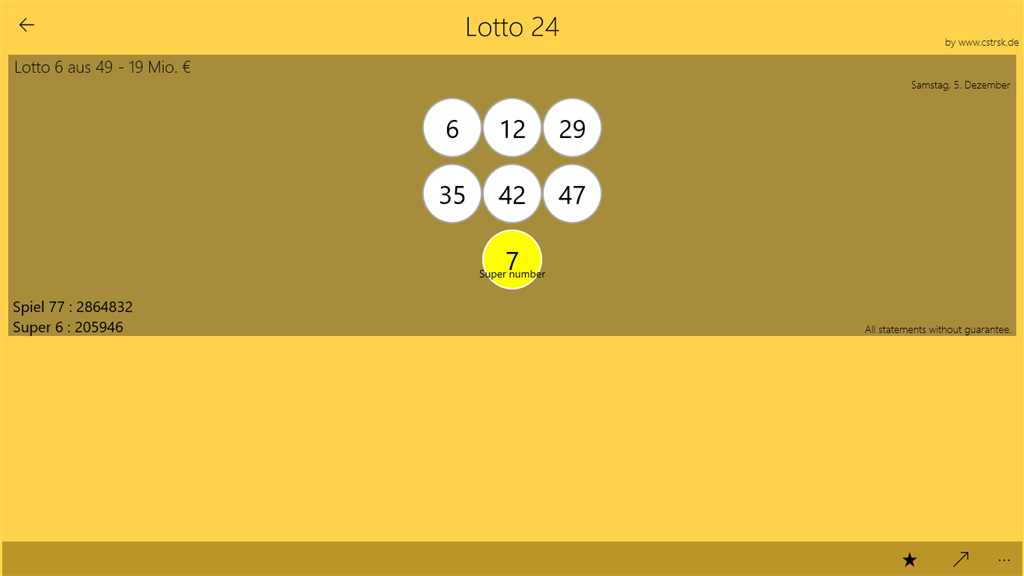 Super 6 lotto clearance numbers