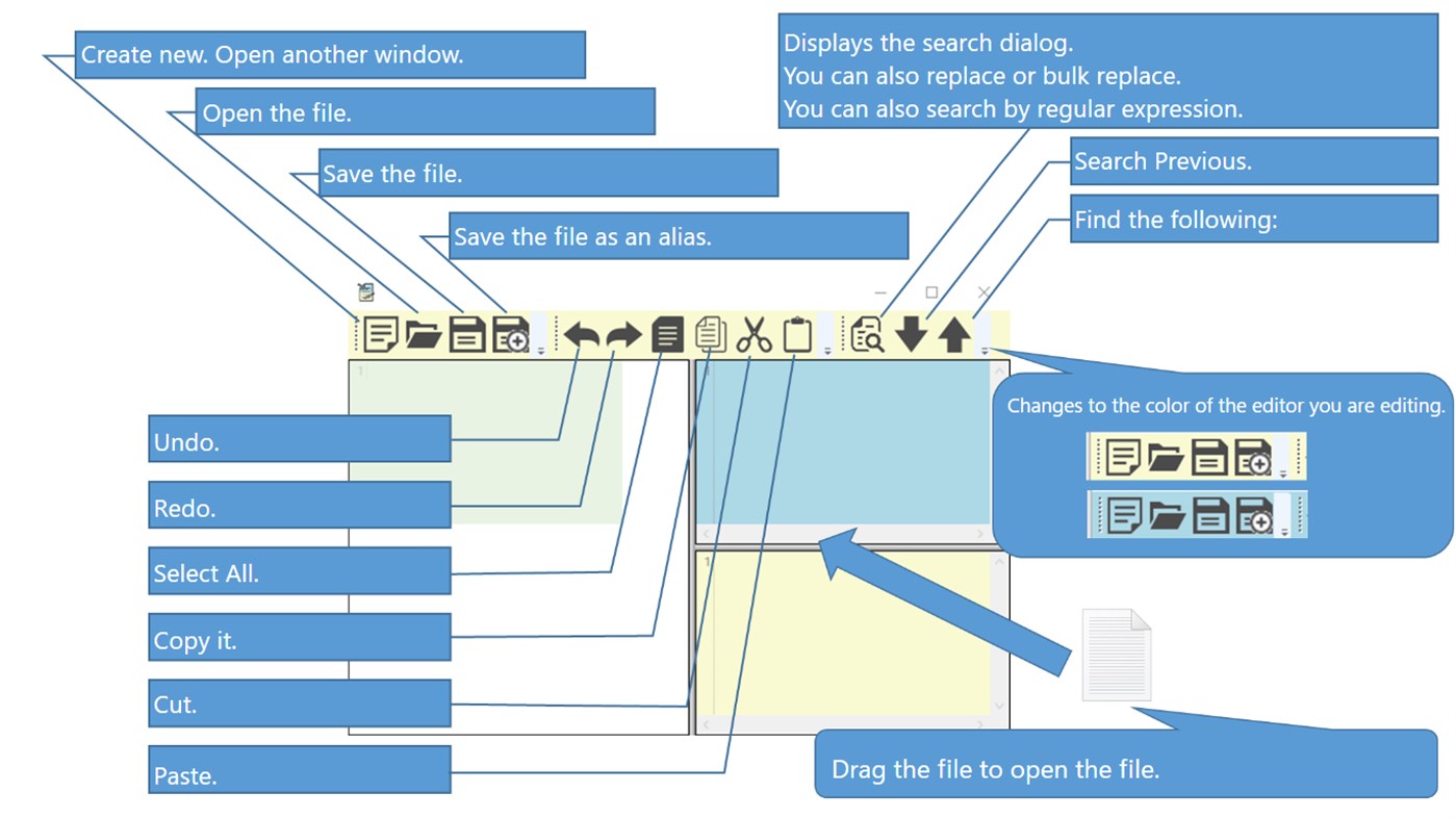 #2. 2 Area Text Editor (Windows) 由: Archive Co., Ltd.