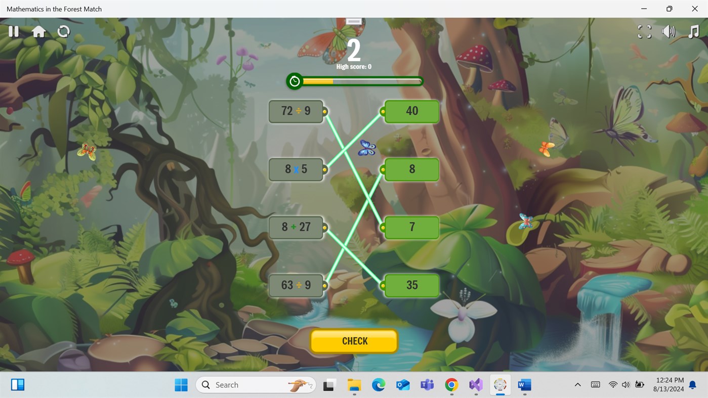 #3. Mathematics in the Forest Match (Windows) By: App Monster