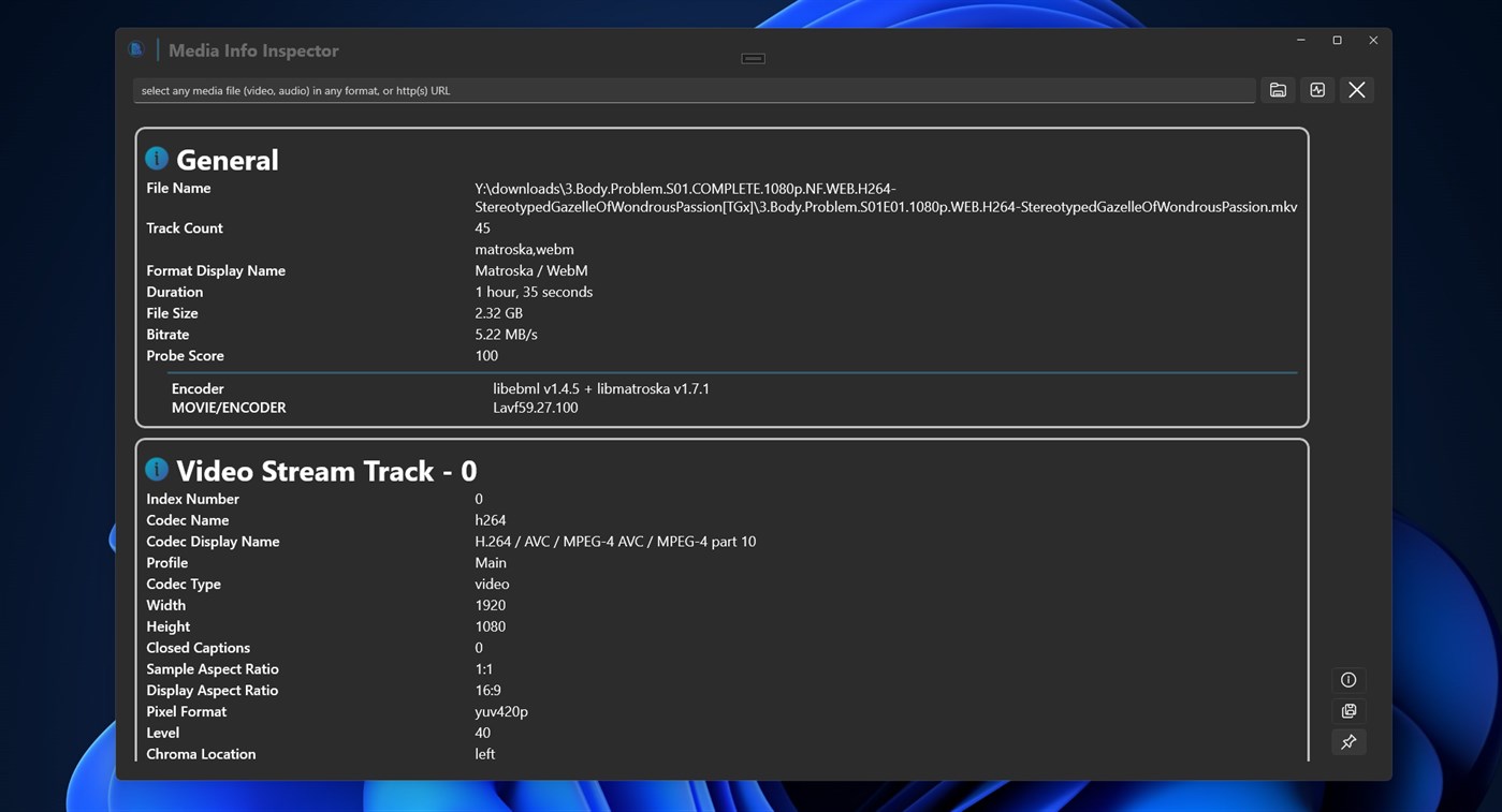 #1. Media Info Inspector - for Video, Audio and Pictures (Windows) 由: parmata