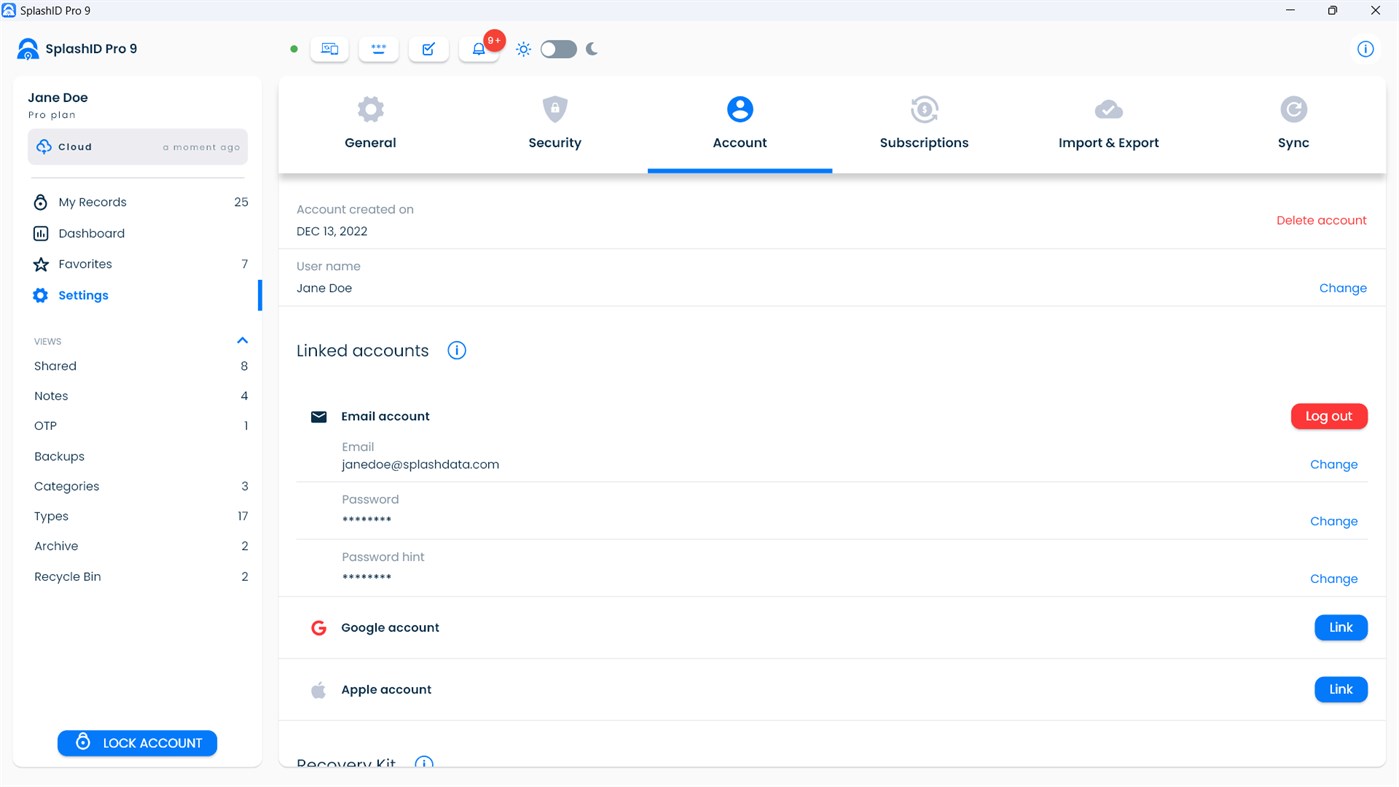 #6. SplashID Pro 9 (Windows) By: SplashData Inc.