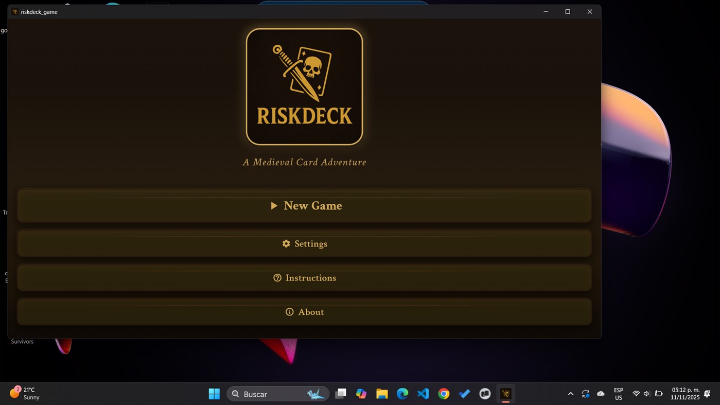 #5. RiskDeck Game (Windows) Podle: Javert Galicia