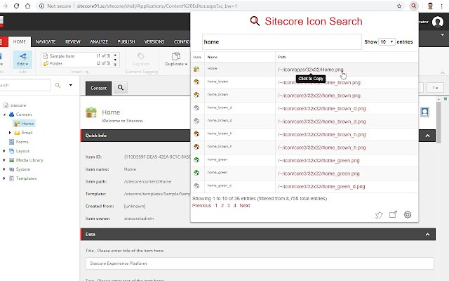 Sitecore Icon Search