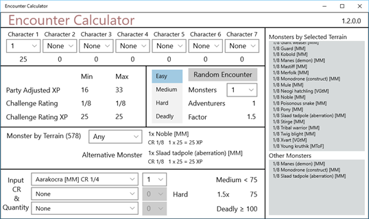 Encounter Calculator screenshot 1