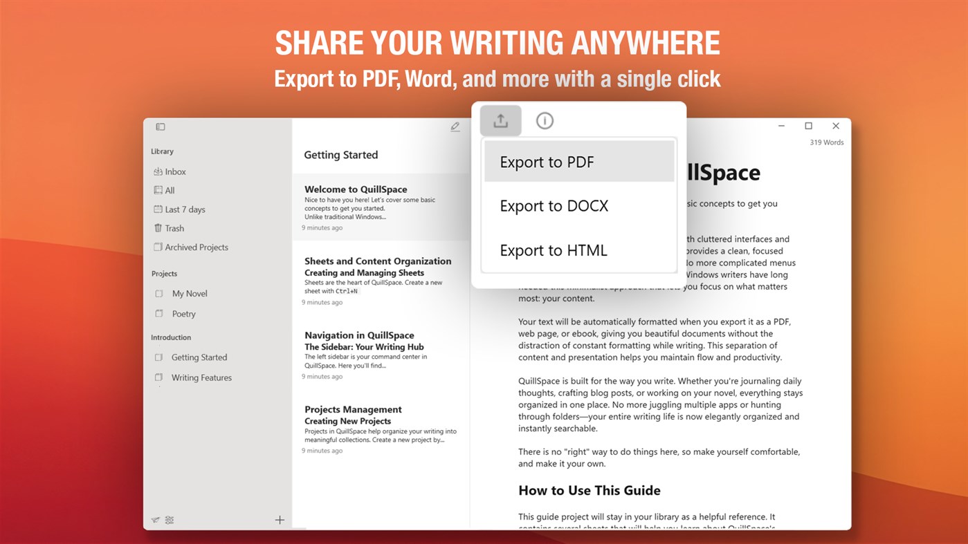 #3. QuillSpace Writing : Essay and Novel Writer (Windows) De: A17Lab