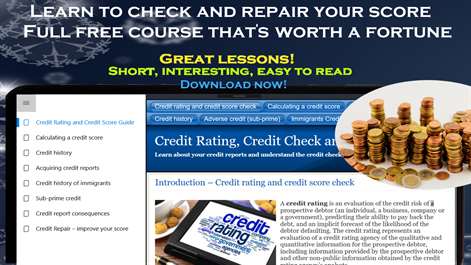 Credit rating and credit check - Full Guide - Fico credit score, credit report and more Screenshots 1