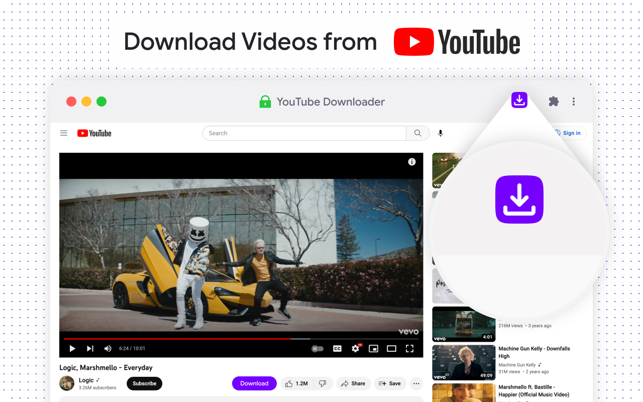 Video downloader for YouTube