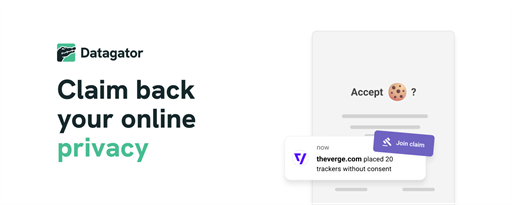 Datagator – claim back your privacy marquee promo image